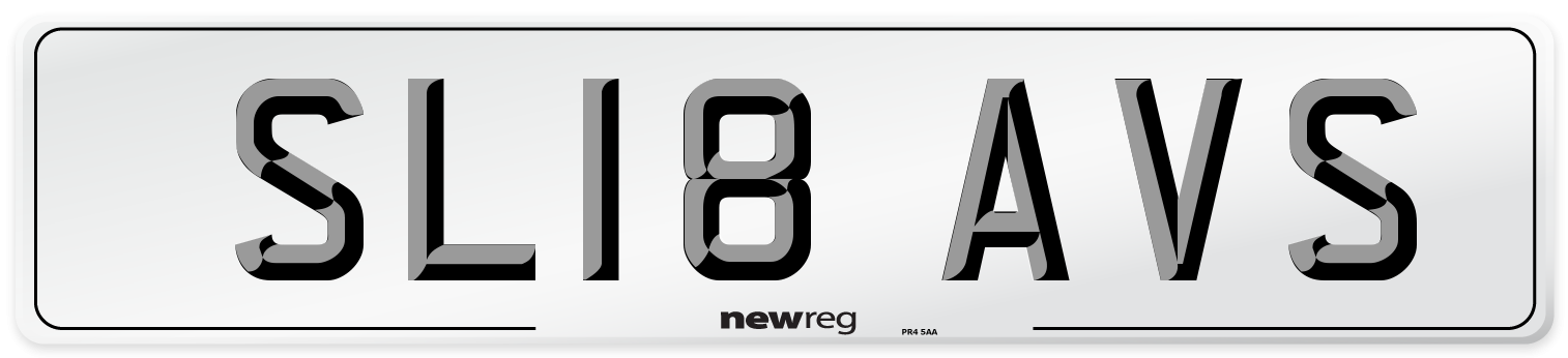 SL18 AVS Number Plate from New Reg
